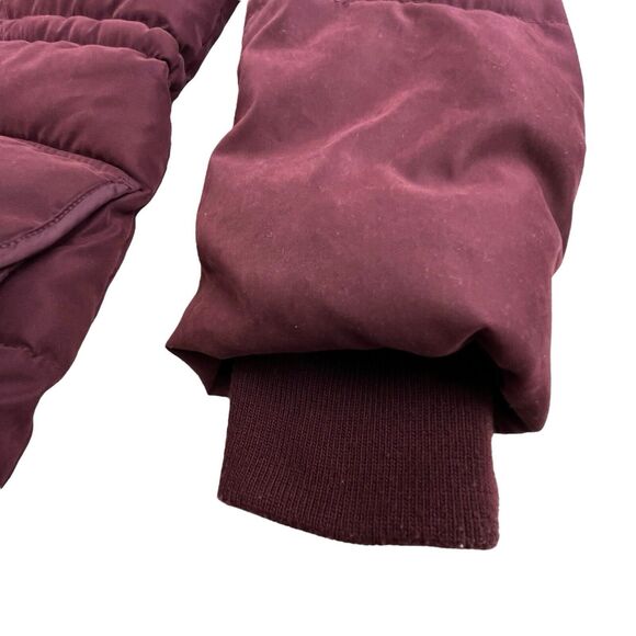 Abercrombie & Fitch Maroon Puffer Jacket with Faux Fur Hood - Picture 7 of 12